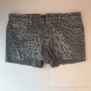 Current/Elliott leopard distressed shorts